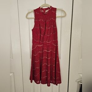 Red lace dress